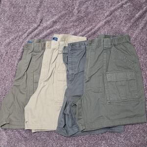 Croft & Barrow Mens Shorts Size 40 Cargo Elastic Waist Khaki Lot 4 Comfort